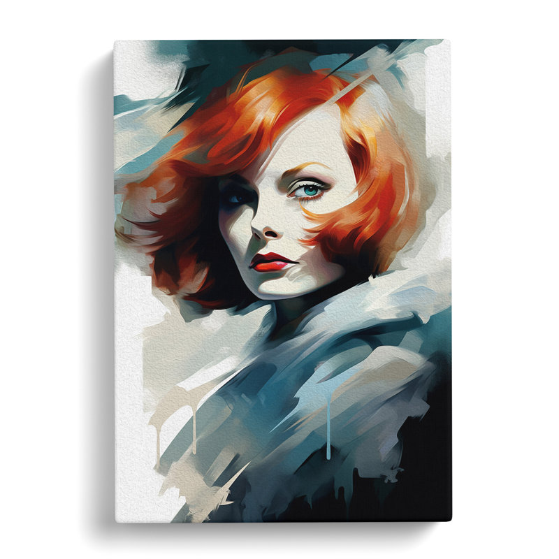 Woman With Red Hair Digital - Wrapped Canvas, 76cm H x 50cm W x 3cm D