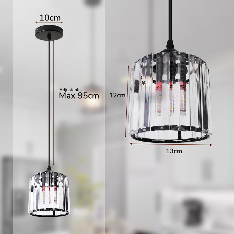 Tighe 1 - Light Single Pendant, Black