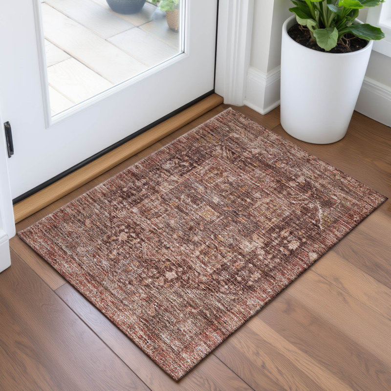 Tapis médaillon lavable de qualité supérieure AMF1240, Rectangle 1 pi 8 po x 2 pi 6 po