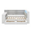 Lit plateforme double avec tiroirs, station de charge, DEL-1384537948