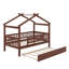 Twin wooden house bed with trundle-922912830