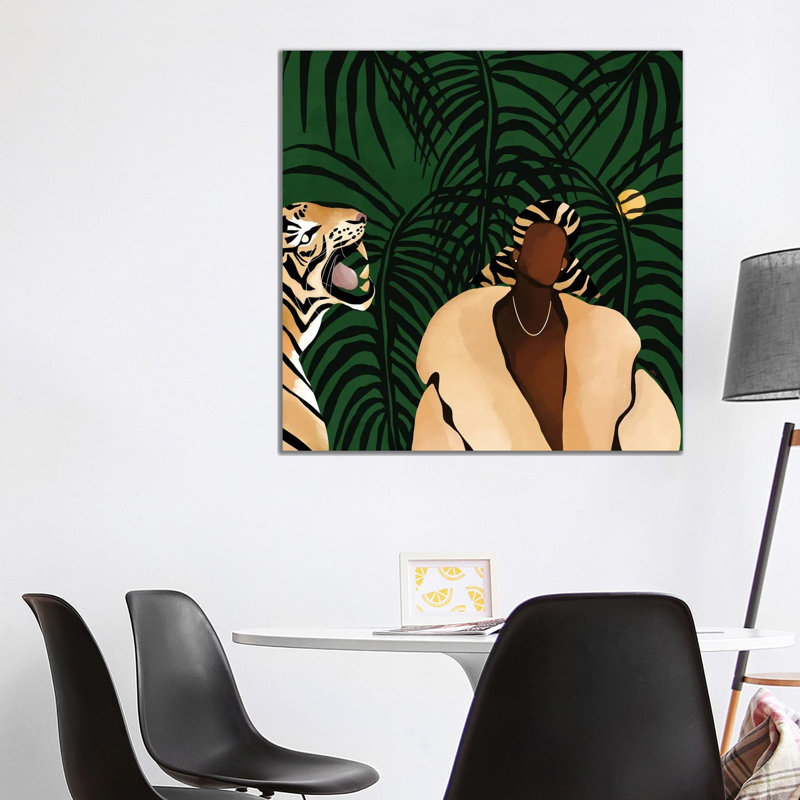 In The Wild (Green) by Bria Nicole - Print on Canvas, 45.72 cm H x 45.72 cm W x 3.175 cm D, Wrapped Canvas