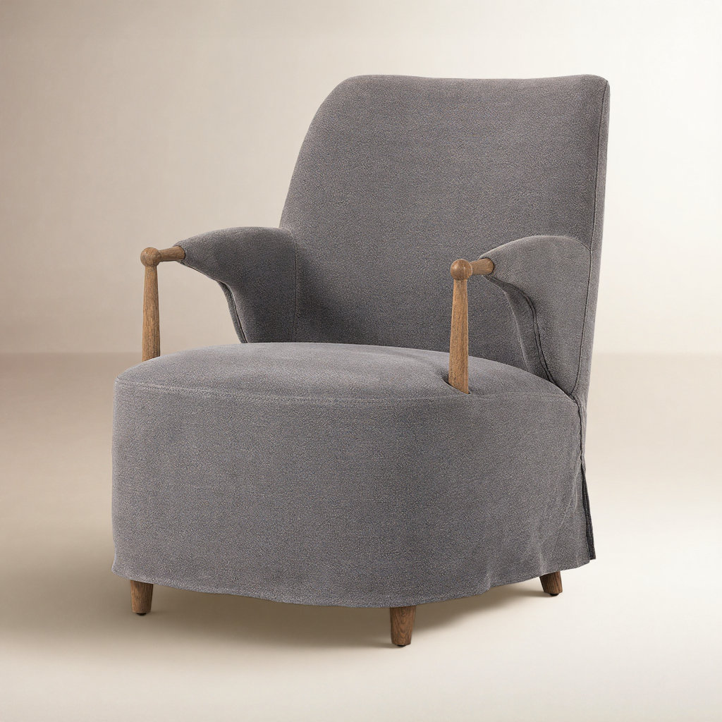 Amber Lewis x Four Hands Brently Armchair, Broadway Denim Linen