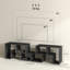 Free Combination Unit with Storage Shelves Extendable Entertainment Centre 180*30.5*44 cm MDF 1 Piece TV Stand Black with Storage Shelves
