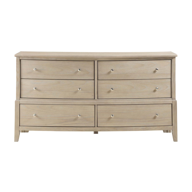 Commode en bois à six tiroirs de style ferme classique avec construction durable et rangement spacieux, parfaite pour toute chambre à coucher