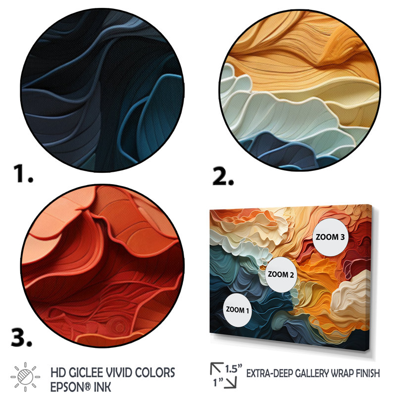 Biomorphism Forms V On Canvas Print - modern natural wall art , 34" H x 44" W x 1.5" D, Wrapped Canvas