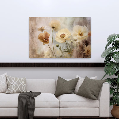 Art contemporain abstrait avec pivoines impressionnistes