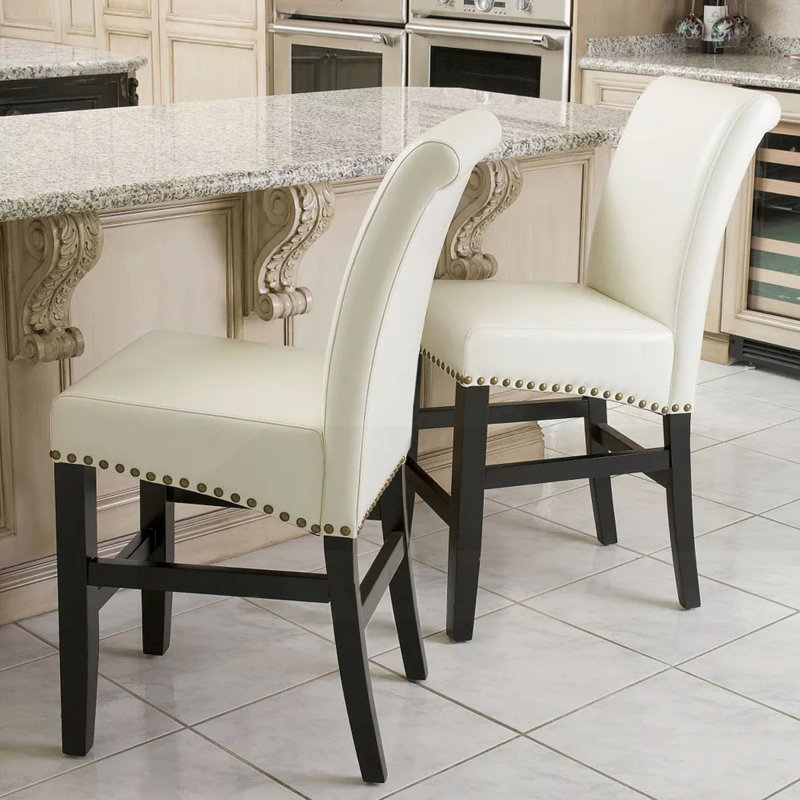 Contemporary leather counter stools