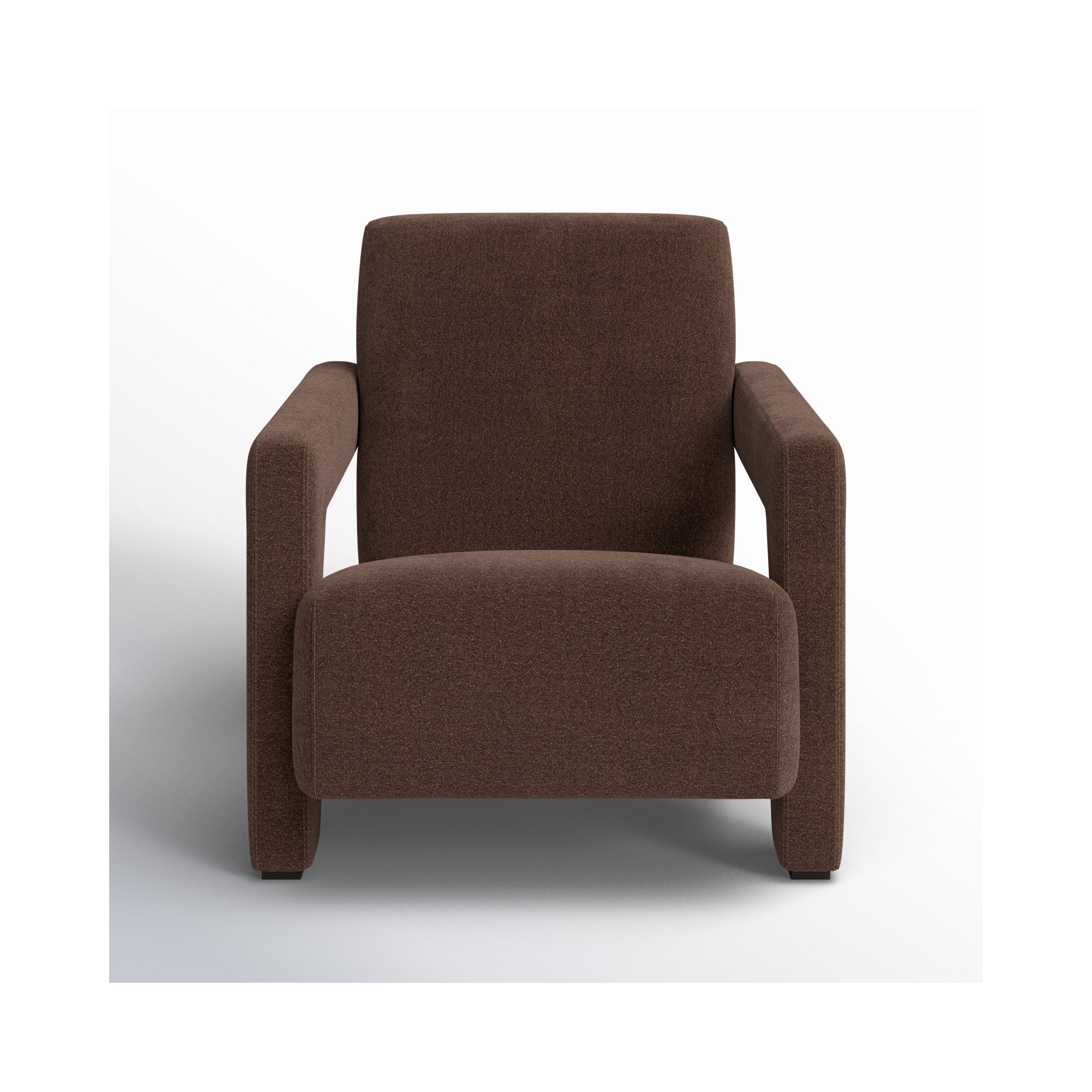 Olsen 27.3" W Velvet Armchair, Dark Brown Boucle