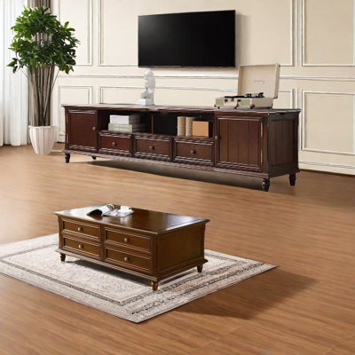 Solid wood TV stand and coffee table