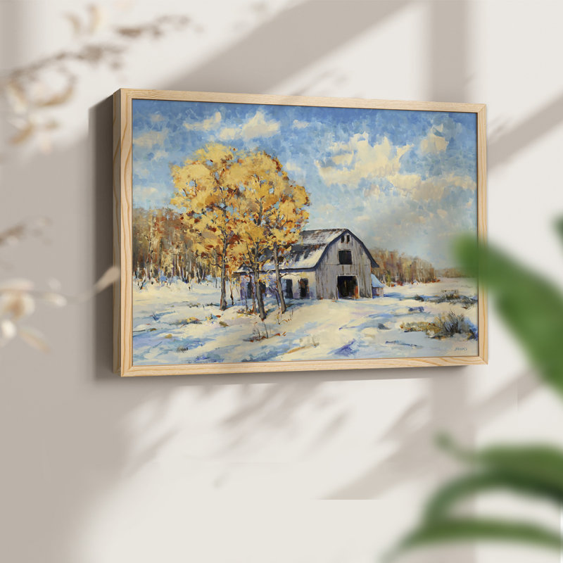 Automne grange - reproduction encadrée - réaménageable, Naturel, H 11 po x l 14 po
