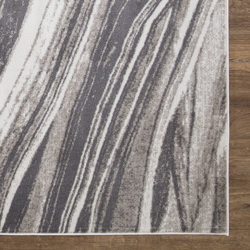 Marbre gris rayé sans rayures, Rectangle 6 pi 7 po x 9 pi 3 po