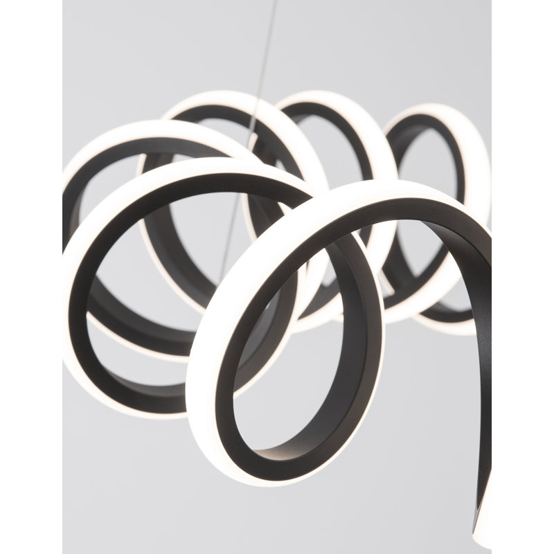 1 - Light LED Geometric Pendant, Black