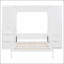 Grand lit escamotable avec placard intégré, tiroirs et tablettes pour une utilisation efficace de l'espace, blanc