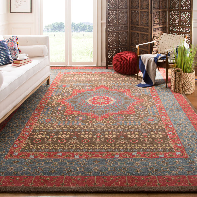 Astoria Oriental Red/Navy Rug, Rectangle 12' x 18'