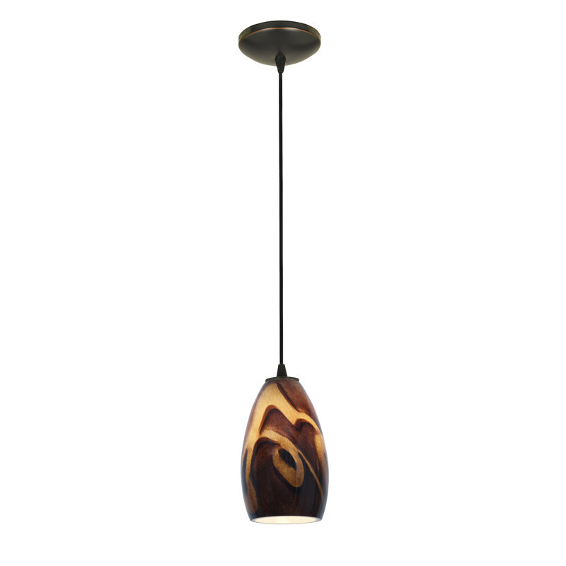 Luminaire suspendu à 1 lumière Carballo, Bronze huilé