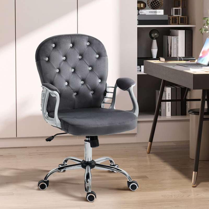 Siège de bureau, gris foncé - pivotant sur 360 °, ergonomique, matériau réglable