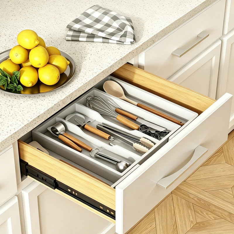 Bamboo Rectangle Utensil Storage Set