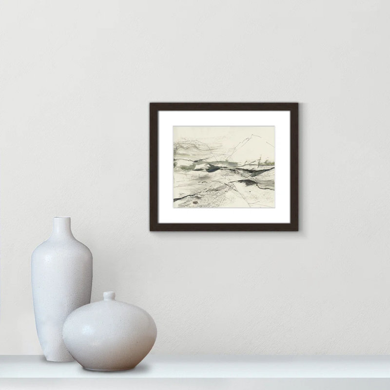 Green Sketches by PI Studio, Black Box Picture Framed, 13" H x 15" W x 1.25" D, White