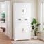 Garde-manger cannelé 72 po avec 3 tiroirs à clavier et 6 tablettes à portes réglables pour armoire de salle de bain, salle à manger, bureau, vestibule-364912206