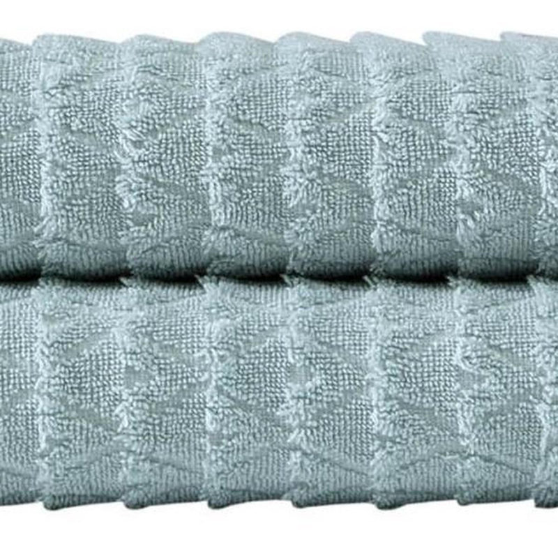 Ensemble de deux serviettes de bain géométriques turquoise en coton turc 27" x 54"