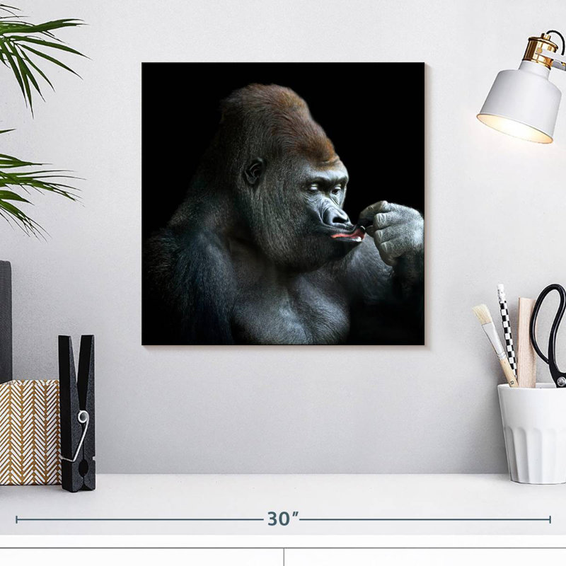 Brampt Relaxing Gorilla, 16" H x 16" W