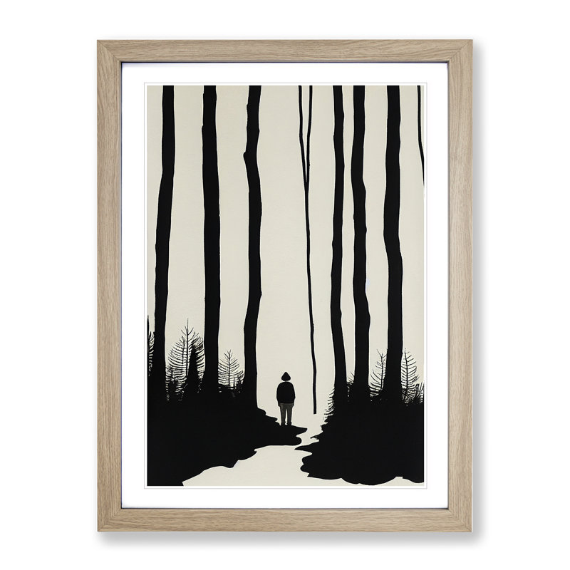 Man in the Forest - Framed Print, 46cm H x 34cm W x 2cm D, Oak Framed