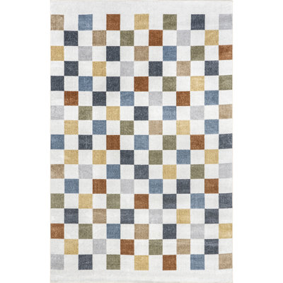 Naya SpinClean Checkered Machine Washable Area Rug