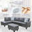 3-Piece Faux Leather Sectional Sofa-1013919729