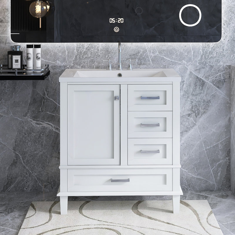 Ensemble de meuble-lavabo simple 30 po Quantavia, Blanc