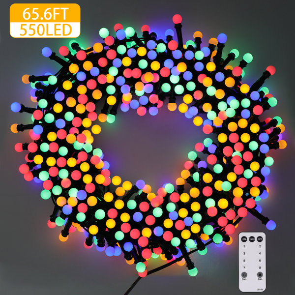 Christmas Lights 66FT 550 LED 8 Twinkle Modes & Remote Control