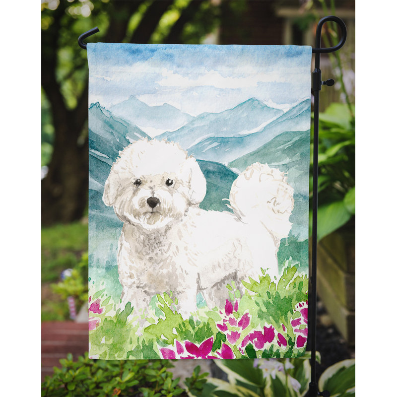 Yorkshire terrier yorkie à 2 côtés en polyester 15 x 11,5 po mountain fleurs drapeau de jardin