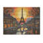 Coucher de soleil jaune et rouge sur Paris - City Paris sur impression sur bois-355133215