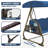 800lbs Outdoor Patio Swing With Stand W/canopy & Adjustable Backrest-1860069319