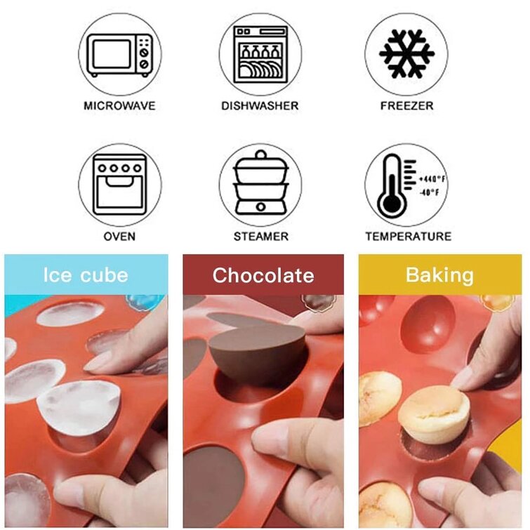 Aptoco 8 Piece 6 Cup Non-Stick Chocolate Molds Silicone Molds for Baking