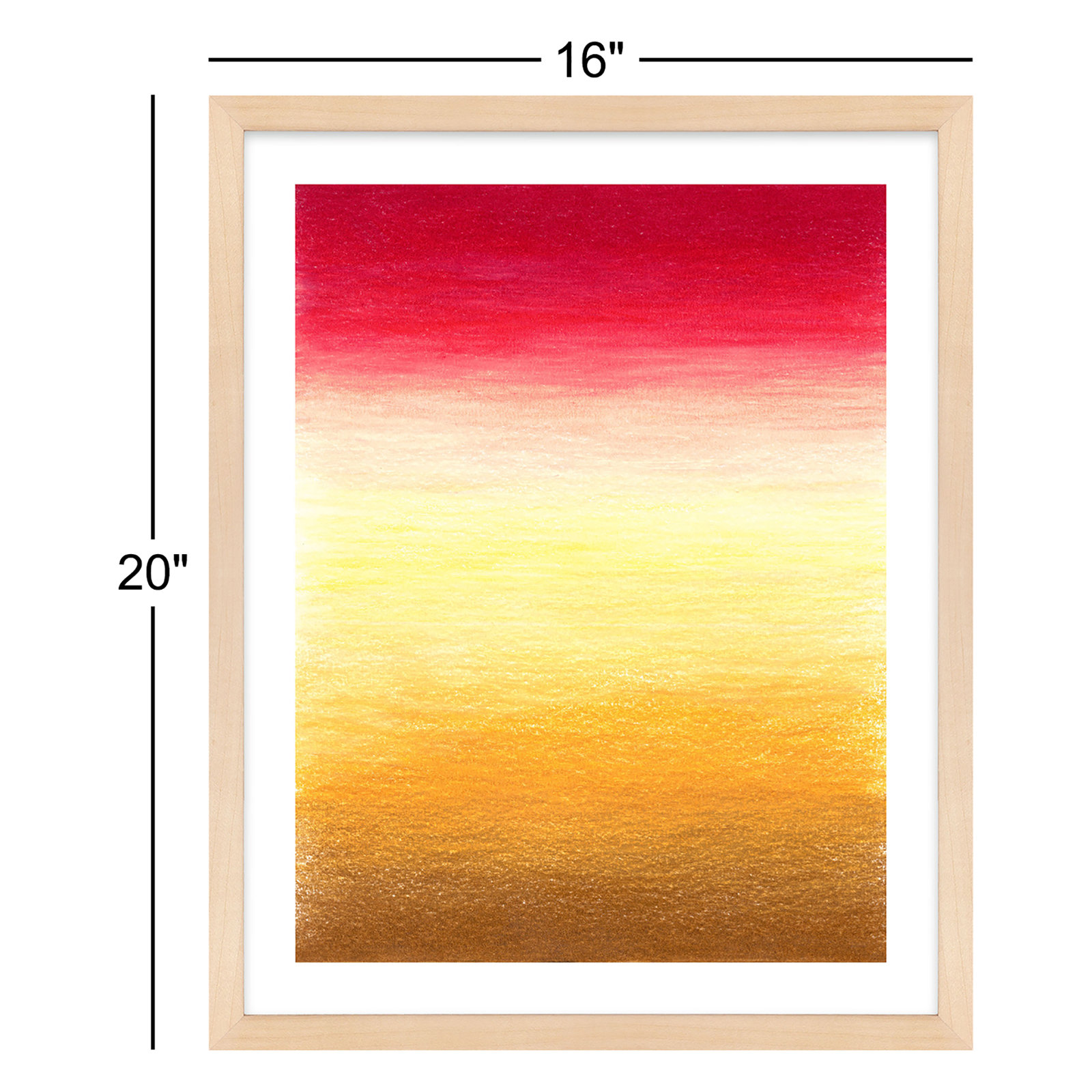 Tie-Dye Sunset Painting by Katy Montica, 16" W x 20" H, Maple