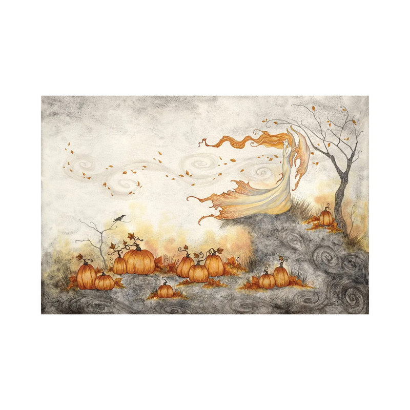 Whispers In The Pumpkin Patch by Amy Brown - Wrapped Canvas Print, 20.32 cm H x 30.48 cm W