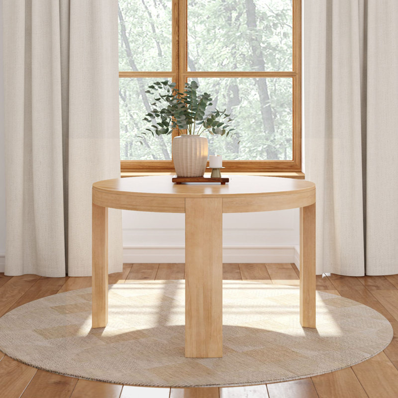 Table de salle à manger ronde Valletta Contour (47 po x 47 po / 1194 mm x 1194 mm), Blond
