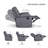 104'' Modern Upholstered Manual Reclining Sectional Sofa Drop Down Table Cup Holders-2095983145