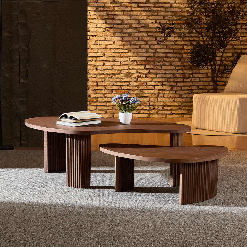 MDF Nesting Coffee Table Set, Walnut