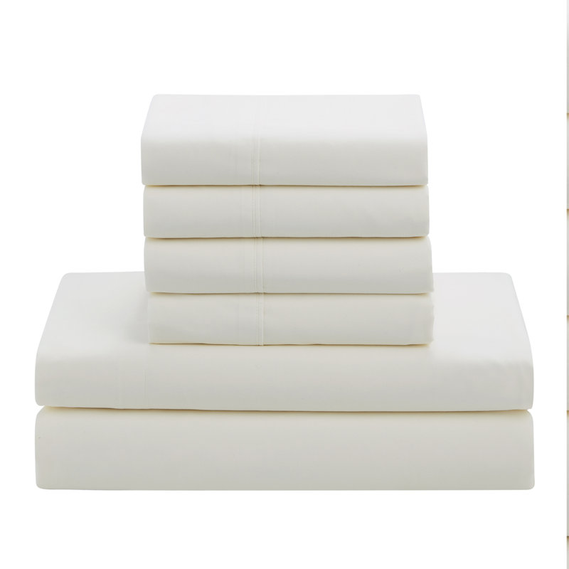  Luxury Alternative Comforter and Sheet Set, Full Comforter + 6 Additional Pieces, Ivory