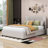 Lafonya Upholstered Linen Standard Bed with Drawers-1460809489-1460809488