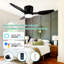 42" Smart Flush Mount Ceiling Fans With Lights Remote