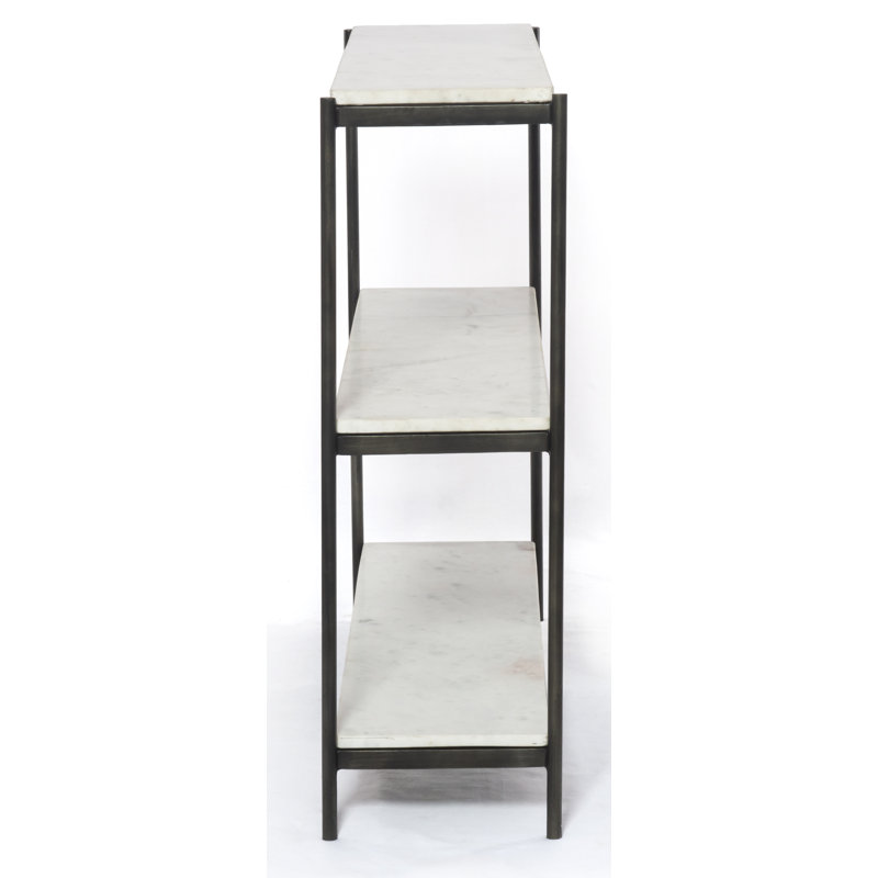 Felix 36'' W Marble Console Table, Hammered Gray