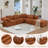 Boneless 142" L Shaped Modular Sectional Sofa,No Assembly,5 Piece Couch, Convertible Sleeper Couch,Full-Compressed Couch,Free-Combined Couches,5 Seat & Ottoman,Chenille-1553728011