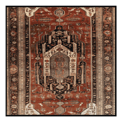 Tapis brun lavable à la machine