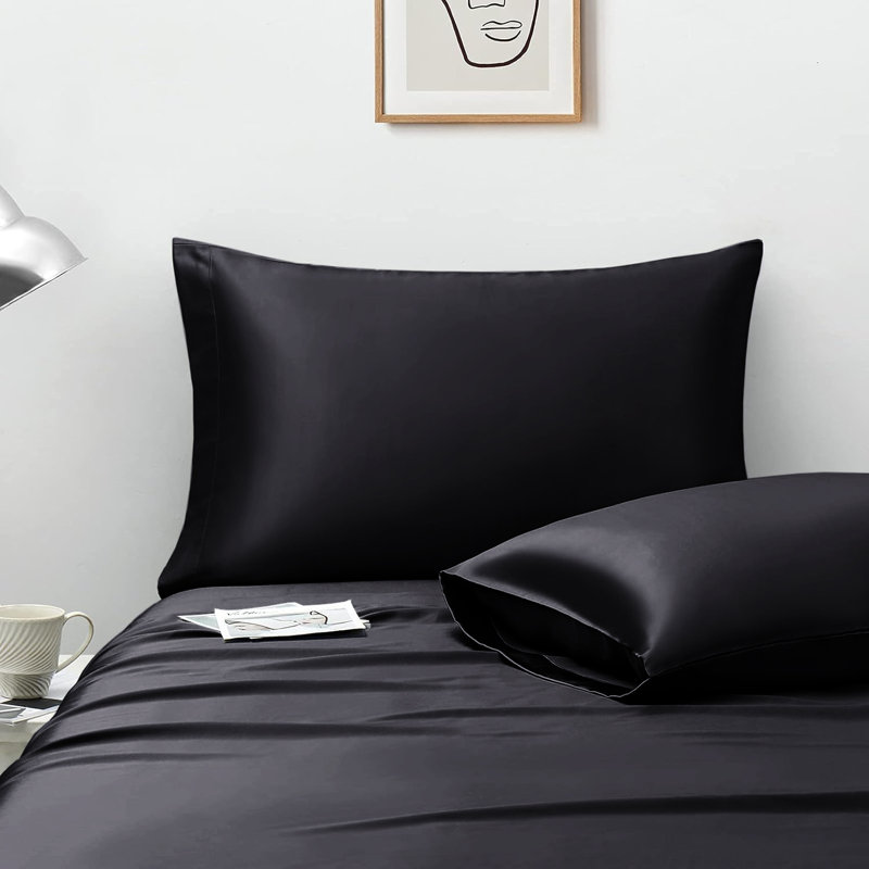 Satin Standard Sham, Black