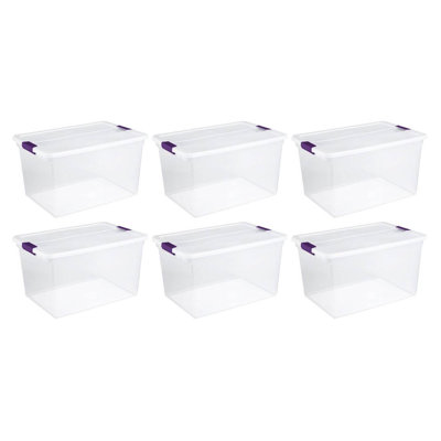 Sterilite Plastic Storage Containers with Latching Lids, Clear