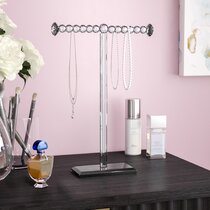Stori Necklace Holder with Jewelry Tray Clear