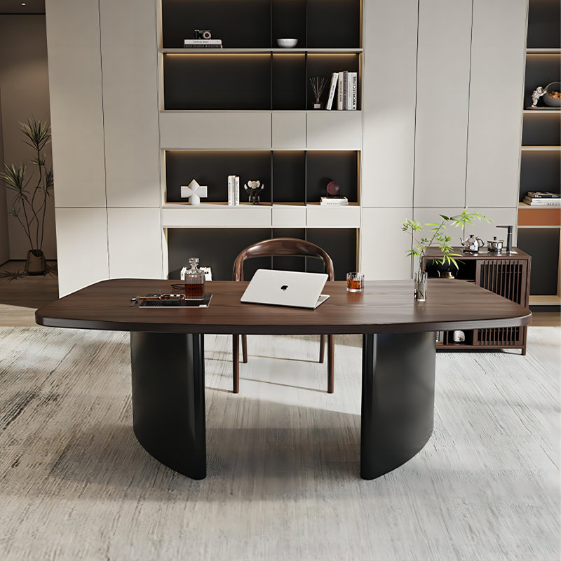 TB5269080357461RF&Size Curved Solid Wood Writing Desk, 29.53" H x 62.99" W x 31.50" D